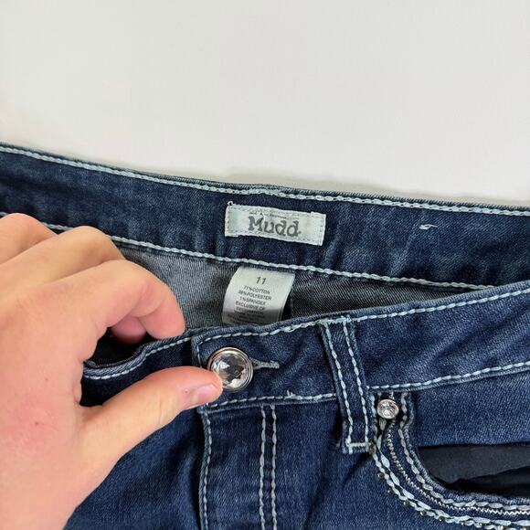 Vintage y2k Mudd Women's Bootcut Jeans Size 11 Embellished Rhinestones Pockets - Picture 7 of 9